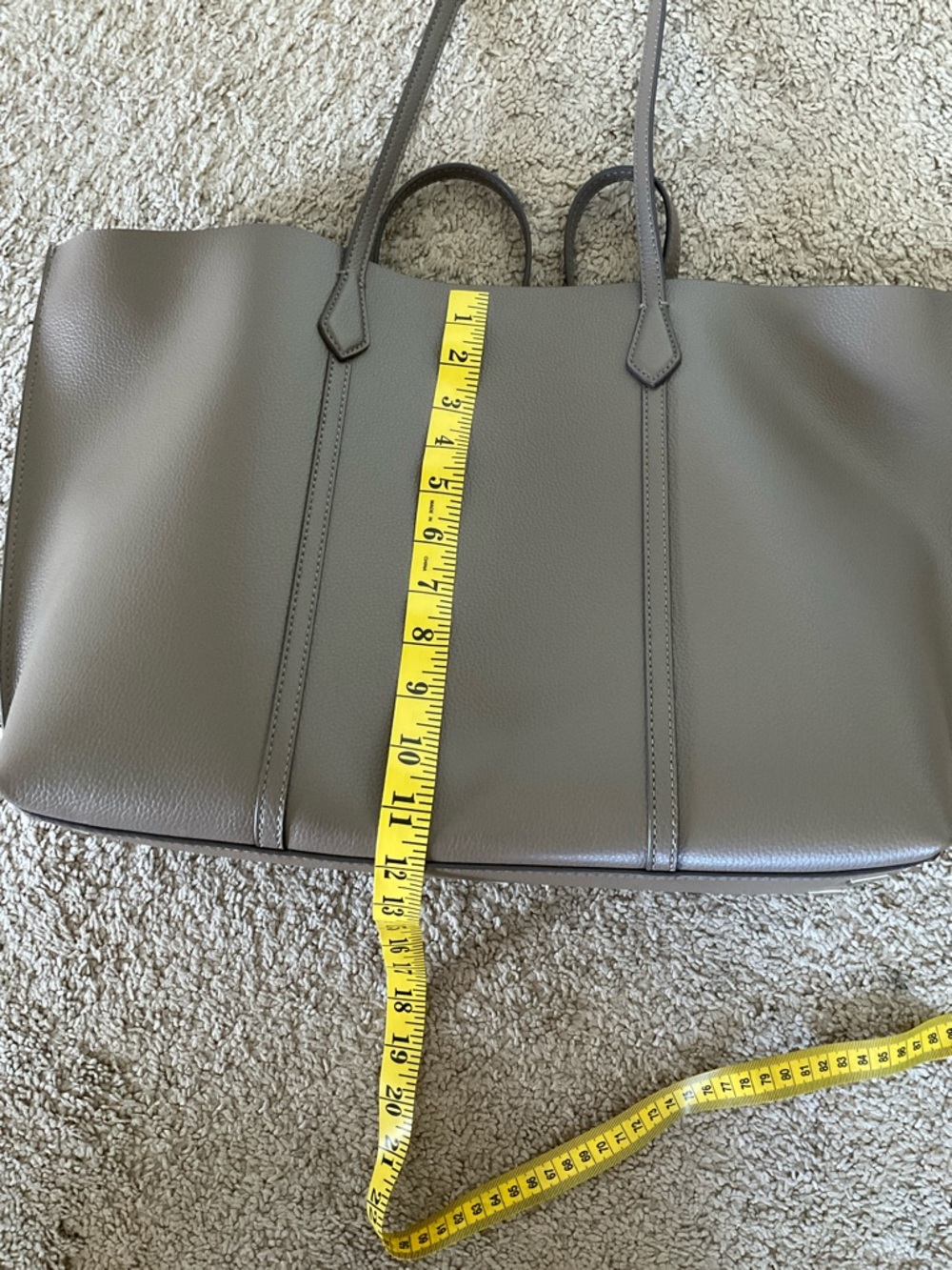 Tory Burch Taupe Leather Perry Tote - Picture 14 of 16